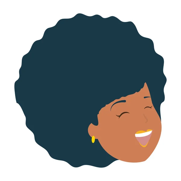 Africano americano cara de mujer — Vector de stock