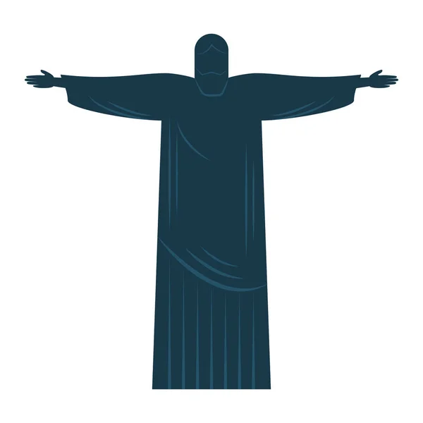 Silhouette corcovado christ brasilien — Stockvektor