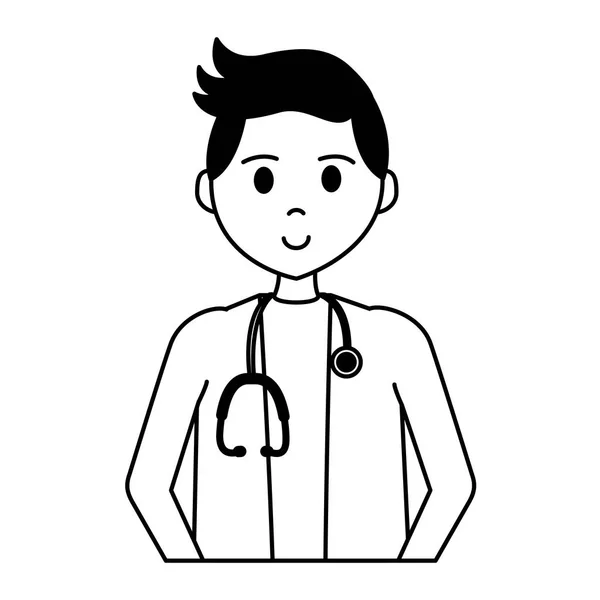 Dottore uomo con stetoscopio — Vettoriale Stock