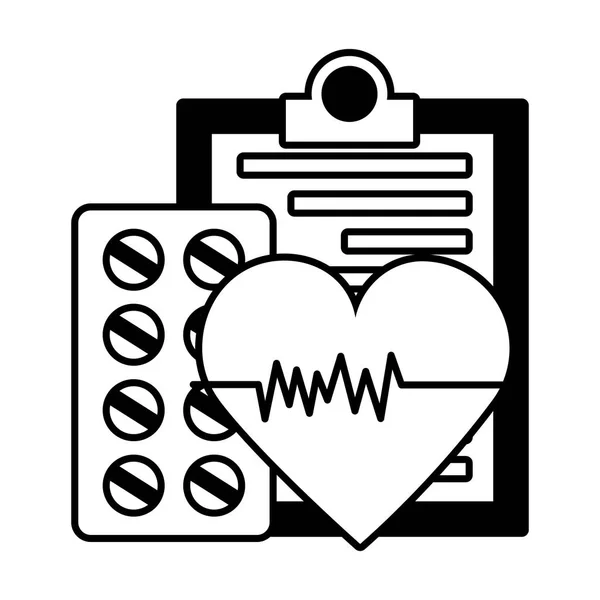 Batimento cardíaco da área de transferência médica — Vetor de Stock