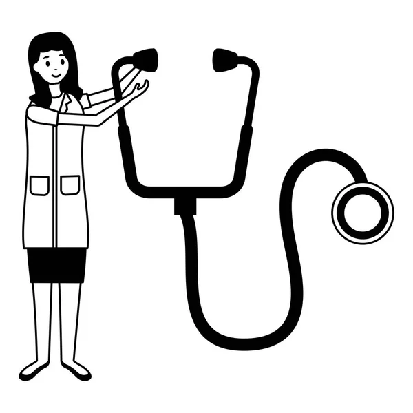 Woman doctor stethoscope — Stock vektor