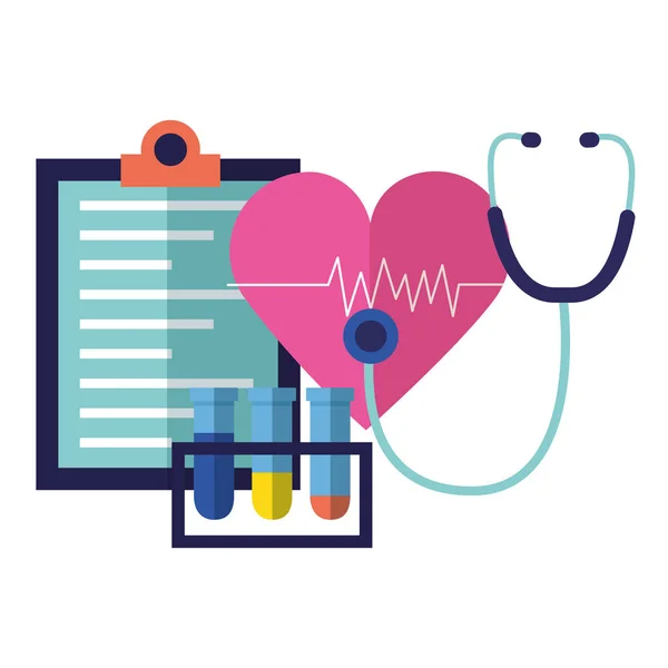 Fioles de stéthoscope cardiaque médical — Image vectorielle