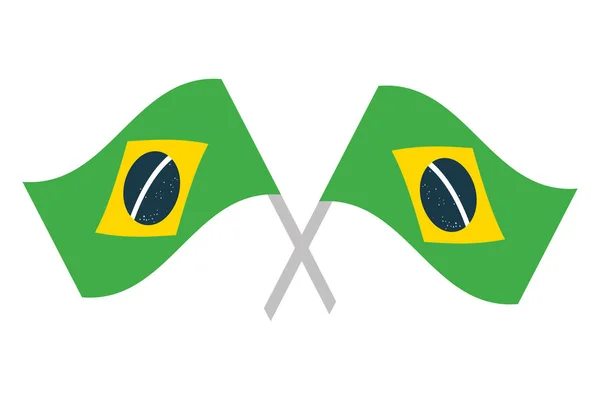 Lambang bendera Brasil - Stok Vektor