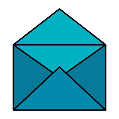 Zarf posta izole simgesi