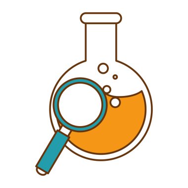 büyüteç ile tüp test şişesi