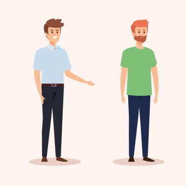 rahat giysiler ve saç modeli ile erkek seti