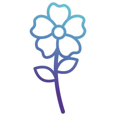 çiçek ve yapraklar dekoratif simgesi