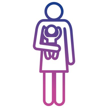 şekil anne bebek siluet avatarları ile