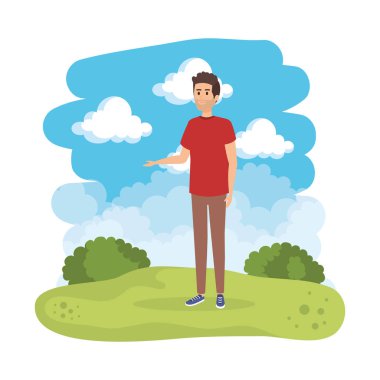 young man in the landscape character