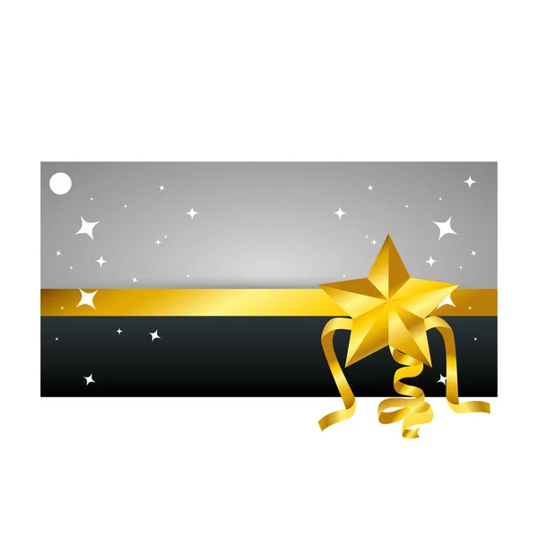 Gift box present with golden ribbon — Stock Vector