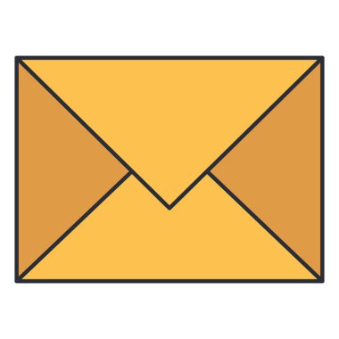 Zarf posta izole simgesi