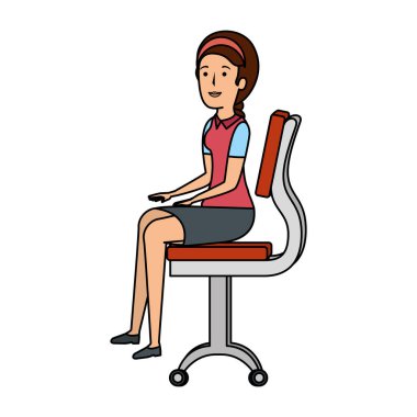 ofis sandalye karakteri oturmuş işkadını