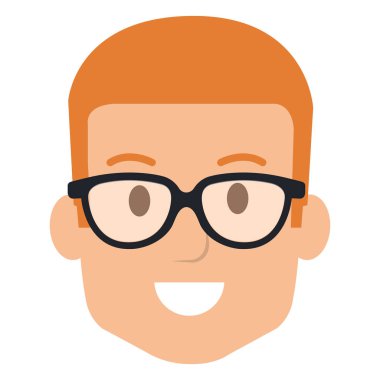 Gözlüklü genç adam baş avatar
