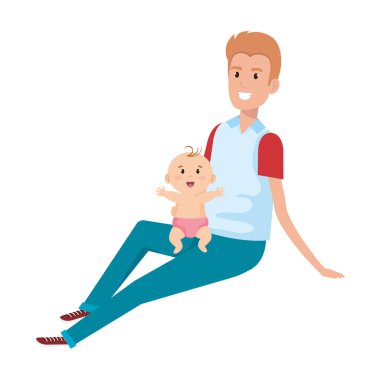 bebek taşıyan katta oturan baba