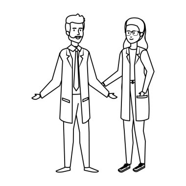 profesyoneller Doktorlar birkaç karakter avatarları