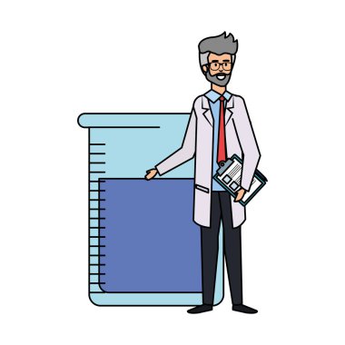 test şişesi avatar karakter ile profesyonel doktor