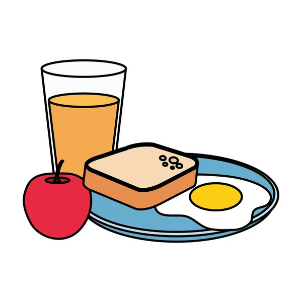 Deliciosos iconos de menú de desayuno — Vector de stock