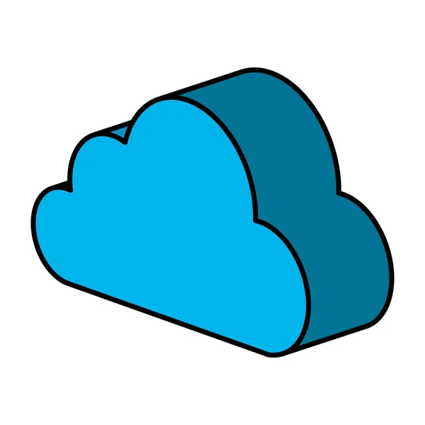 Icône isométrique de cloud computing — Image vectorielle