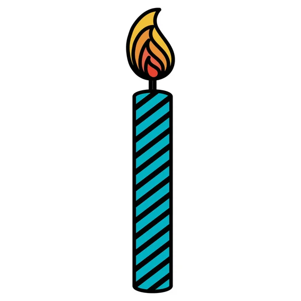 Vela de cumpleaños icono aislado — Vector de stock