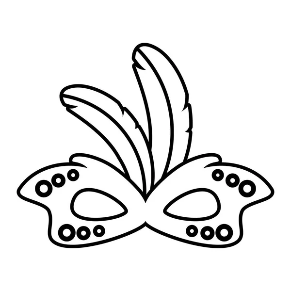 Máscara plumas Brasil carnaval — Vector de stock