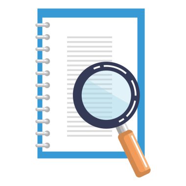 büyüteç izole simgesi ile dizüstü bilgisayar