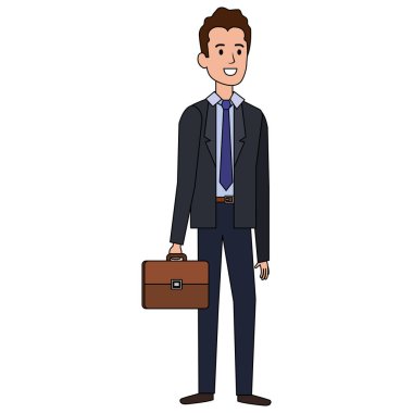 Portföy avatar karakter ile işadamı