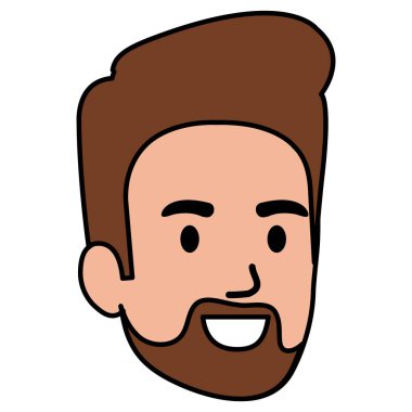 Genç adam kafa sakal avatar karakter ile