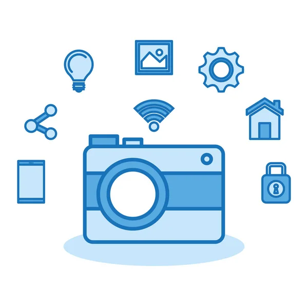 Camera foto WiFi technologie app — Stockvector