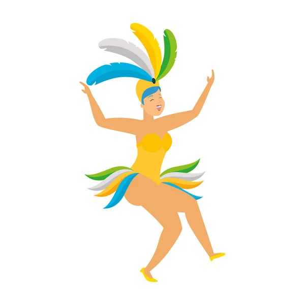 Danseuse brésilien carnaval — Image vectorielle