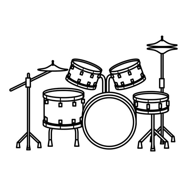 Batterij drums muziekinstrument — Stockvector