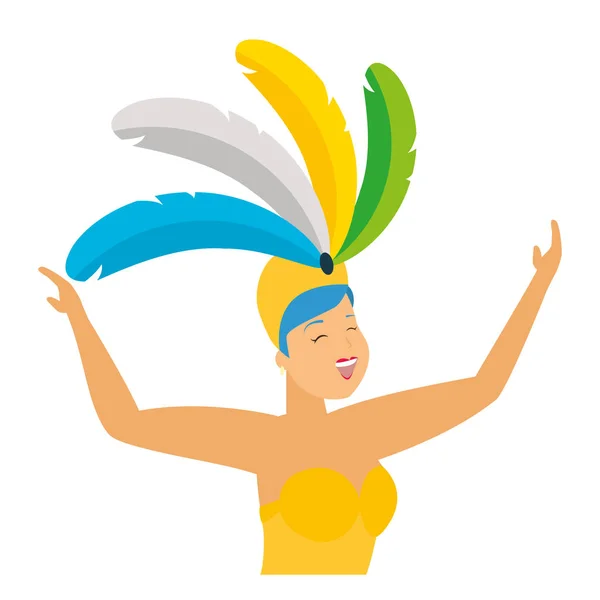 Χορεύτρια Βραζιλία καρναβάλι — Διανυσματικό Αρχείο