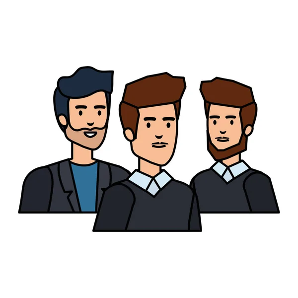 Elegantes hombres de negocios avatares personajes — Archivo Imágenes Vectoriales