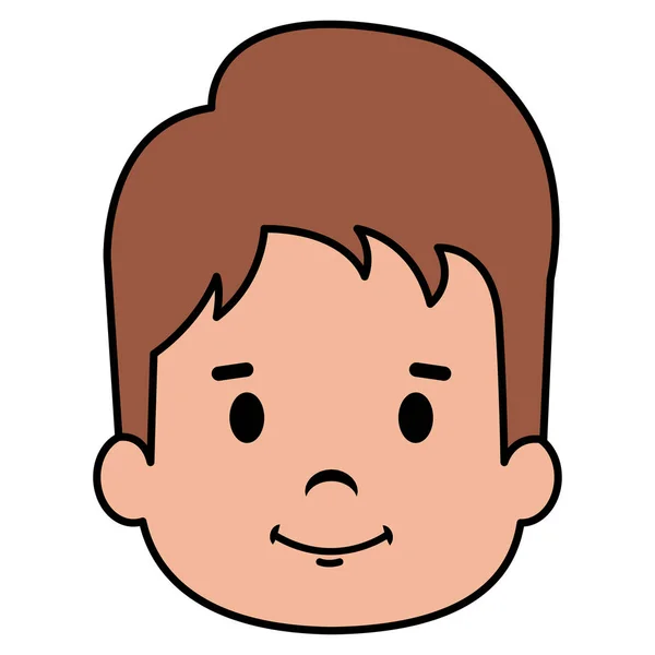 Happy little boy head character — Stock Vector