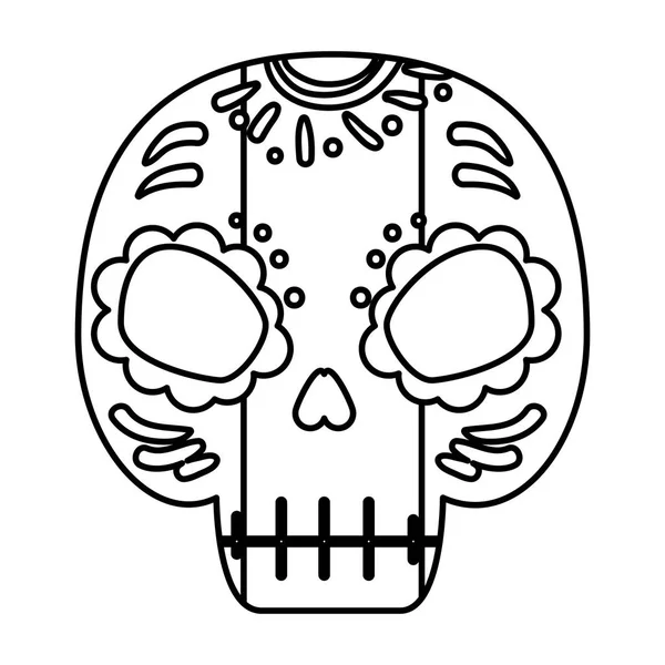 Máscara de la muerte icono mexicano — Vector de stock