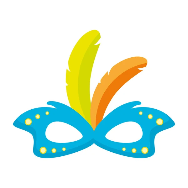 Maska peří brazilský karneval — Stockový vektor