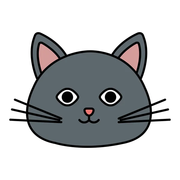 Tête de chat mignon animal amical — Image vectorielle