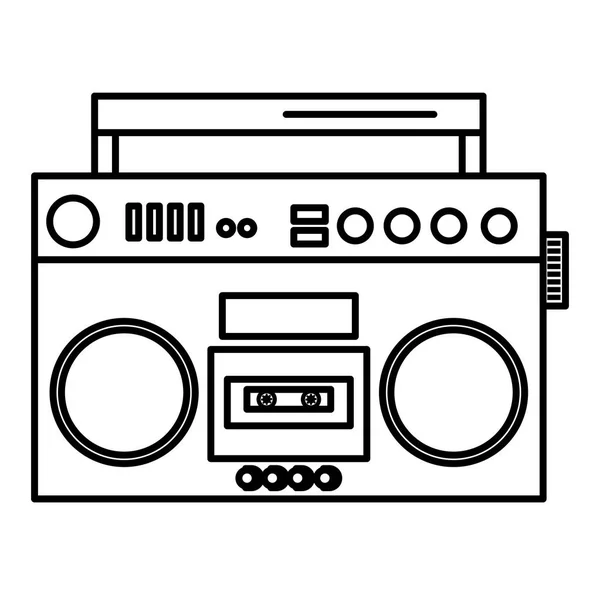 Rádio cassete estilo vintage — Vetor de Stock