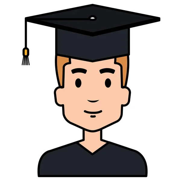 Mladý muž absolvování s uniformou — Stockový vektor