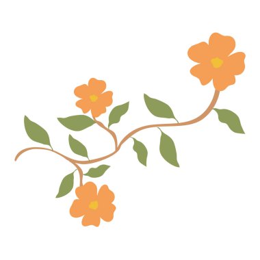 çiçek ve yapraklar dekoratif simge