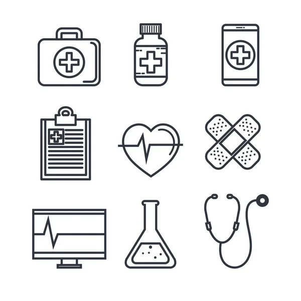 Medicinska objekt ikoner — Stock vektor