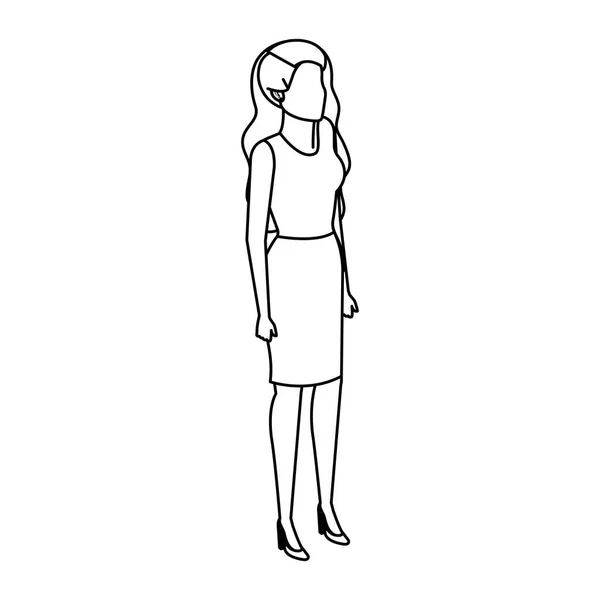 Elegante personaje de mujer de negocios avatar — Vector de stock