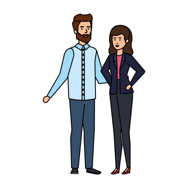 Avatars couple d'affaires personnages — Image vectorielle