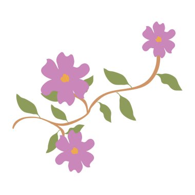 çiçek ve yapraklar dekoratif simge