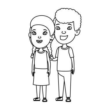 sevimli küçük çift çocuklar