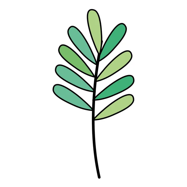 Гілка з листям декоративна ікона — стоковий вектор
