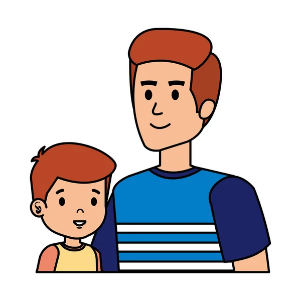 Jeune père avec fils personnages — Image vectorielle