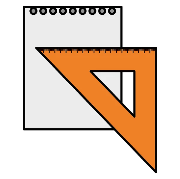 Треугольное геометрическое правило и школа листовой бумаги — стоковый вектор