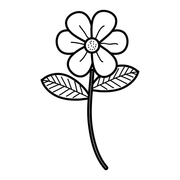 Blumen und Blätter dekorative Ikone — Stockvektor