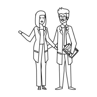 profesyoneller Doktorlar birkaç karakter avatarları