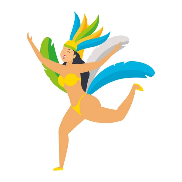 Danser Brazilië carnaval — Stockvector